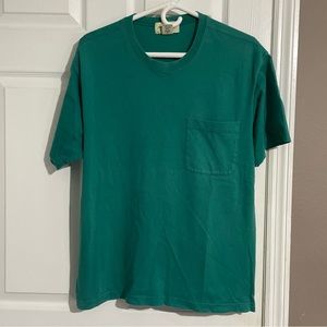 Vintage 90s Eddie Bauer T-Shirt Mens Medium Blank Cotton Classic Turquoise Blue